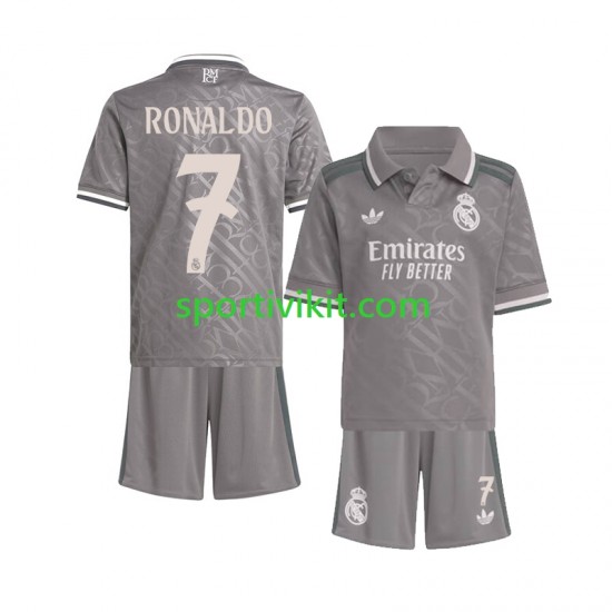 Completo da calcio Bambini Real Madrid Cristiano Ronaldo 7 Maglia Terza 2024-2025 Manica Corta Completo da calcio Bambini Real Madrid Cristiano Ronaldo 7 Maglia Terza 2024-2025 Manica Corta