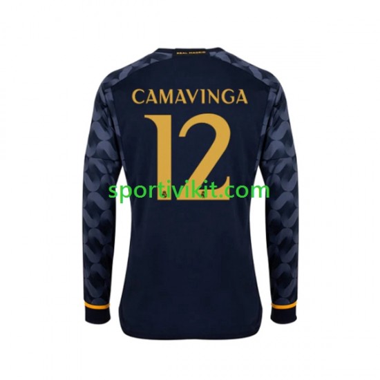 Real Madrid EDUARDO CAMAVINGA 12 Uomo Maglia Seconda 2023-2024 Manica Lunga