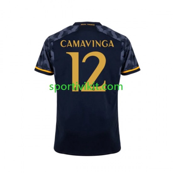 Real Madrid EDUARDO CAMAVINGA 12 Uomo Maglia Seconda 2023-2024 Manica Corta