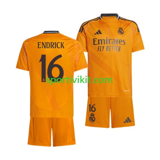 Completo da calcio Bambini Real Madrid ENDRICK 16 Maglia Seconda 2024-2025 Manica Corta