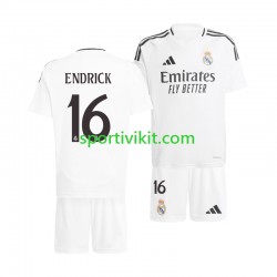 Completo da calcio Bambini Real Madrid ENDRICK 16 Maglia Prima 2024-2025 Manica Corta