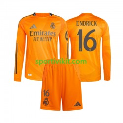 Completo da calcio Bambini Real Madrid Endrick 16 Maglia Seconda 2024-2025 Manica Lunga