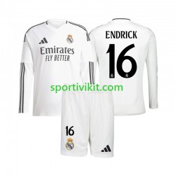 Completo da calcio Bambini Real Madrid Endrick 16 Maglia Prima 2024-2025 Manica Lunga