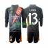 Completo da calcio Bambini Real Madrid Portiere Andriy Lunin 13 Nero Maglia Seconda 2024-2025 Manica Lunga