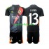 Completo da calcio Bambini Real Madrid Portiere Andriy Lunin 13 Nero Maglia Seconda 2024-2025 Manica Corta
