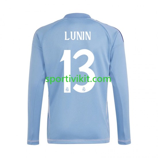Real Madrid Portiere Andriy Lunin 13 Blu Uomo Maglia Prima 2024-2025 Manica Lunga