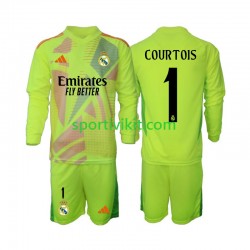 Completo da calcio Bambini Real Madrid Portiere COURTOIS 1 Maglia Quarto 2024-2025 Manica Lunga