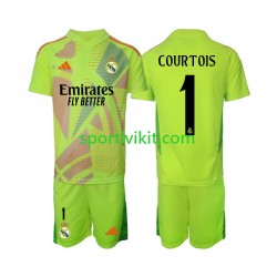 Completo da calcio Bambini Real Madrid Portiere COURTOIS 1 Maglia Quarto 2024-2025 Manica Corta