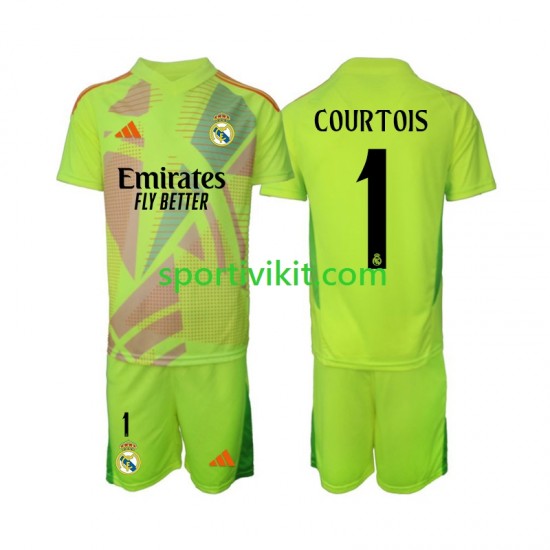 Completo da calcio Bambini Real Madrid Portiere COURTOIS 1 Maglia Quarto 2024-2025 Manica Corta Completo da calcio Bambini Real Madrid Portiere COURTOIS 1 Maglia Quarto 2024-2025 Manica Corta