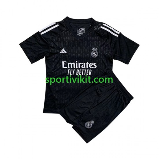 Completo da calcio Bambini Real Madrid Portiere Maglia Seconda 2023-2024 Manica Corta