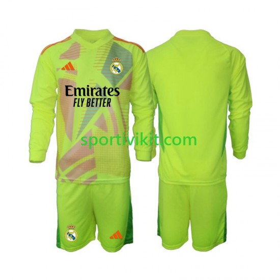 Completo da calcio Bambini Real Madrid Portiere Maglia Quarto 2024-2025 Manica Lunga Completo da calcio Bambini Real Madrid Portiere Maglia Quarto 2024-2025 Manica Lunga