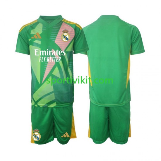 Completo da calcio Bambini Real Madrid Portiere Maglia Terza 2024-2025 Manica Corta Completo da calcio Bambini Real Madrid Portiere Maglia Terza 2024-2025 Manica Corta