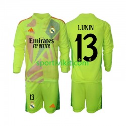 Completo da calcio Bambini Real Madrid Portiere Lunin 13 Maglia Quarto 2024-2025 Manica Lunga