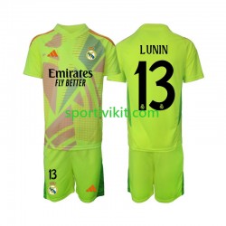 Completo da calcio Bambini Real Madrid Portiere Lunin 13 Maglia Quarto 2024-2025 Manica Corta