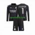 Completo da calcio Bambini Real Madrid Portiere Thibaut Courtois 1 Maglia Seconda 2023-2024 Manica Lunga