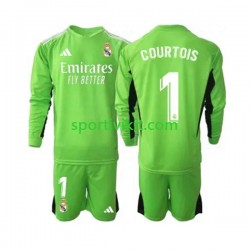 Completo da calcio Bambini Real Madrid Portiere Thibaut Courtois 1 Maglia Prima 2023-2024 Manica Lunga