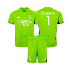 Completo da calcio Bambini Real Madrid Portiere Thibaut Courtois 1 Maglia Prima 2023-2024 Manica Corta