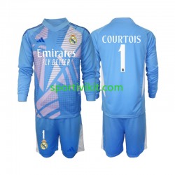 Completo da calcio Bambini Real Madrid Portiere Thibaut Courtois 1 Maglia Prima 2024-2025 Manica Lunga