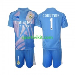 Completo da calcio Bambini Real Madrid Portiere Thibaut Courtois 1 Maglia Prima 2024-2025 Manica Corta