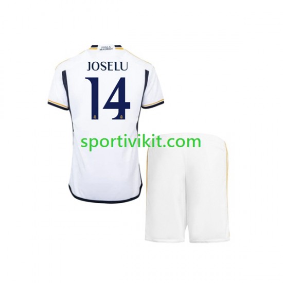 Completo da calcio Bambini Real Madrid JOSELU 14 Maglia Prima 2023-2024 Manica Corta Completo da calcio Bambini Real Madrid JOSELU 14 Maglia Prima 2023-2024 Manica Corta