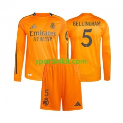 Completo da calcio Bambini Real Madrid Jude Bellingham 5 Maglia Seconda 2024-2025 Manica Lunga
