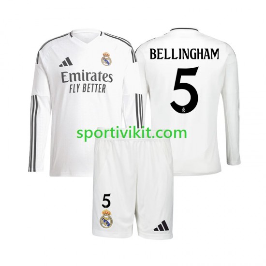 Completo da calcio Bambini Real Madrid Jude Bellingham 5 Maglia Prima 2024-2025 Manica Lunga Completo da calcio Bambini Real Madrid Jude Bellingham 5 Maglia Prima 2024-2025 Manica Lunga