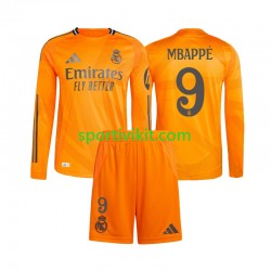 Completo da calcio Bambini Real Madrid Mbappé Kylian 9 Maglia Seconda 2024-2025 Manica Lunga