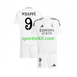 Completo da calcio Bambini Real Madrid Mbappé Kylian 9 Bianco Maglia Prima 2024-2025 Manica Corta