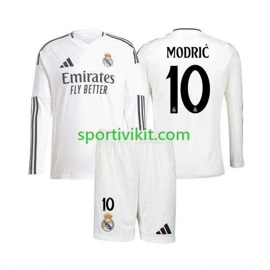Completo da calcio Bambini Real Madrid Modrić Luka 10 Maglia Prima 2024-2025 Manica Lunga Completo da calcio Bambini Real Madrid Modrić Luka 10 Maglia Prima 2024-2025 Manica Lunga