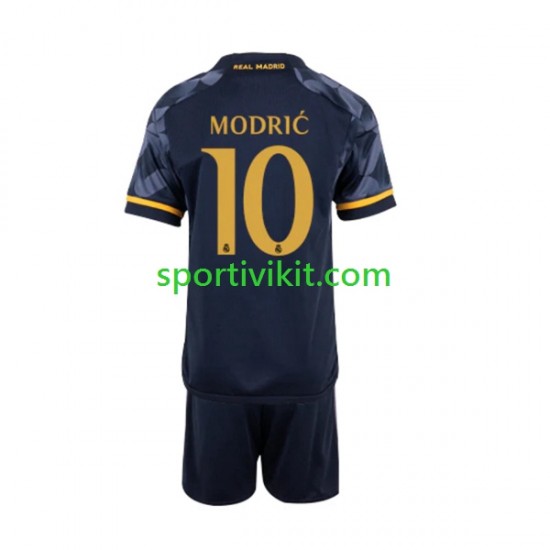 Completo da calcio Bambini Real Madrid Modrić 10 Maglia Seconda 2023-2024 Manica Corta