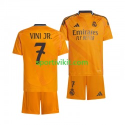 Completo da calcio Bambini Real Madrid VINI JR 7 Maglia Seconda 2024-2025 Manica Corta