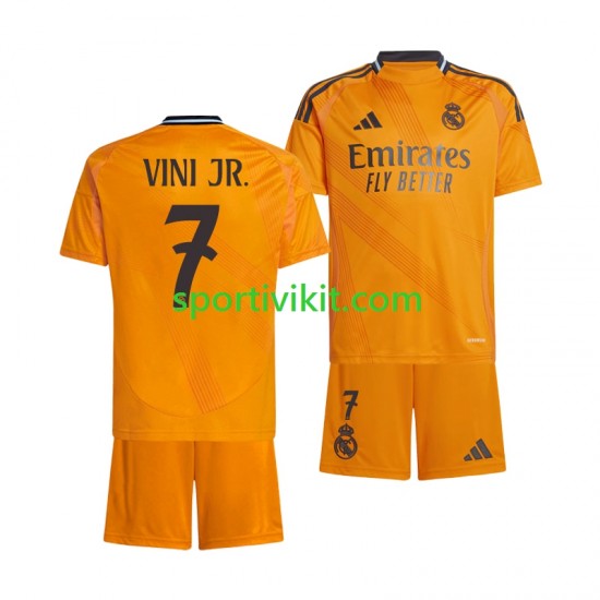 Completo da calcio Bambini Real Madrid VINI JR 7 Maglia Seconda 2024-2025 Manica Corta Completo da calcio Bambini Real Madrid VINI JR 7 Maglia Seconda 2024-2025 Manica Corta