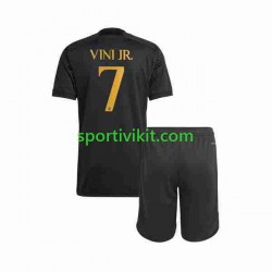 Completo da calcio Bambini Real Madrid Vini Jr 7 Maglia Terza 2023-2024 Manica Corta