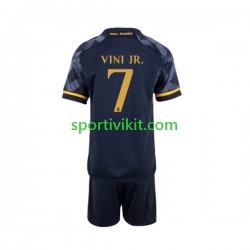 Completo da calcio Bambini Real Madrid Vinicius Junior 7 Maglia Seconda 2023-2024 Manica Corta