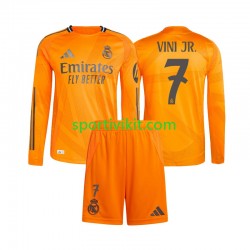 Completo da calcio Bambini Real Madrid Vinicius Junior 7 Maglia Seconda 2024-2025 Manica Lunga