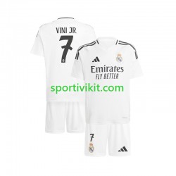 Completo da calcio Bambini Real Madrid Vinicius Junior 7 Bianco Maglia Prima 2024-2025 Manica Corta