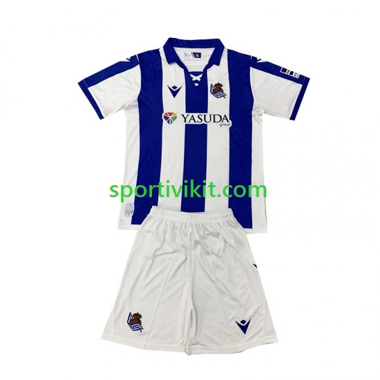 Completo da calcio Bambini Real Sociedad Maglia Prima 2024-2025 Manica Corta