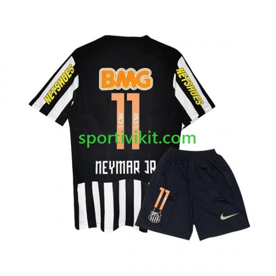 Completo da calcio Bambini Santos Neymar JR 11 Retro 2011-2012 Maglia Seconda Manica Corta Completo da calcio Bambini Santos Neymar JR 11 Retro 2011-2012 Maglia Seconda Manica Corta