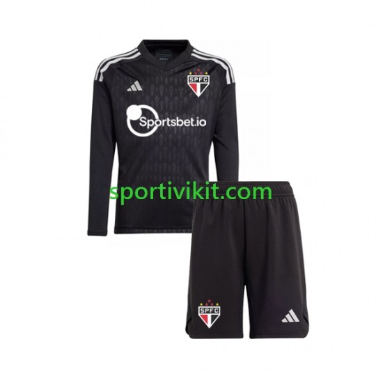 Completo da calcio Bambini Sao Paulo Portiere Maglia Prima 2023-2024 Manica Lunga Completo da calcio Bambini Sao Paulo Portiere Maglia Prima 2023-2024 Manica Lunga