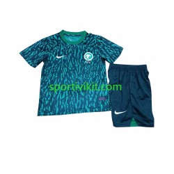 Completo da calcio Bambini Arabia Saudita Maglia Seconda Coppa del Mondo 2022 Manica Corta
