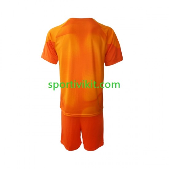 Completo da calcio Bambini Arabia Saudita Portiere Maglia Seconda Coppa del Mondo 2022 Manica Corta