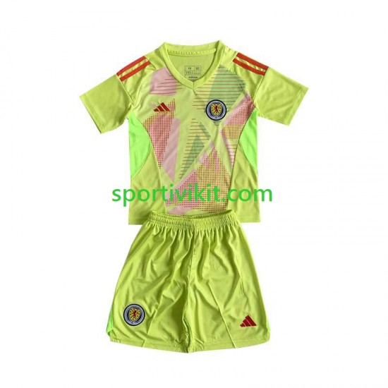 Completo da calcio Bambini Scozia Portiere Maglia Prima Euro 2024 Manica Corta