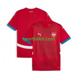 Serbia Rosso Uomo Maglia Prima Euro 2024 Manica Corta