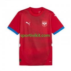 Serbia Rosso Uomo Maglia Prima Euro 2024 Manica Corta
