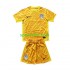 Completo da calcio Bambini Slovenia Portiere Giallo Maglia Prima Euro 2024 Manica Corta