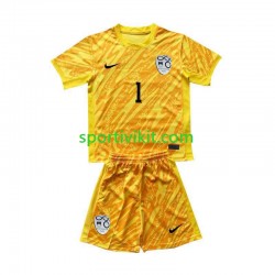 Completo da calcio Bambini Slovenia Portiere Jan Oblak 1 Giallo Maglia Prima Euro 2024 Manica Corta