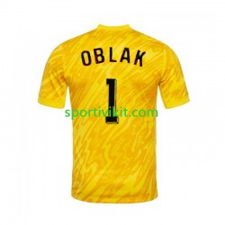 Slovenia Portiere Jan Oblak 1 Giallo Uomo Maglia Prima Euro 2024 Manica Corta