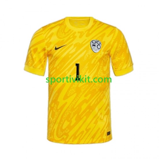 Slovenia Portiere Jan Oblak 1 Giallo Uomo Maglia Prima Euro 2024 Manica Corta