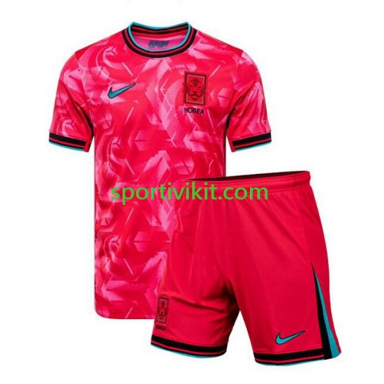 Completo da calcio Bambini Corea del Sud Maglia Prima 2024 Manica Corta Completo da calcio Bambini Corea del Sud Maglia Prima 2024 Manica Corta