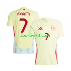 Spagna Alvaro Morata 7 Uomo Maglia Seconda Euro 2024 Manica Corta